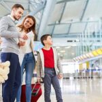 family travelling to pattaya thailand at the airport